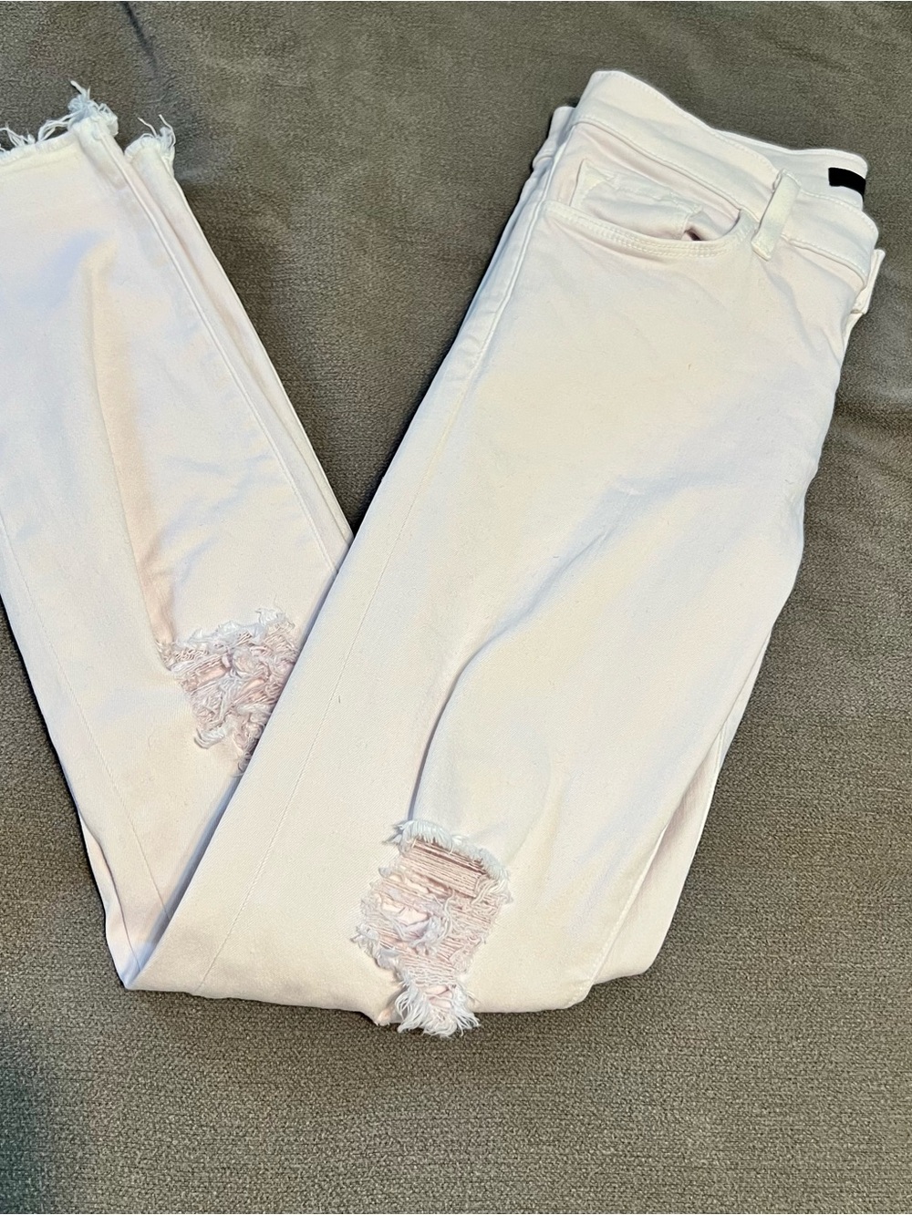 J Brand Pale Pink Cropped Distressed Raw Hem Jeans Size 25 - Picture 8 of 12